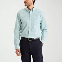 Dockers Stain Defender Mens Long Sleeve Regular Fit Button-Down Shirt