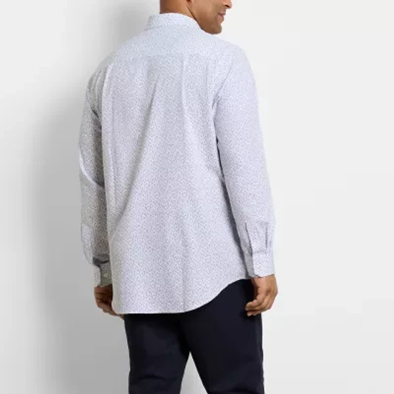 Van Heusen Mens Long Sleeve Regular Fit Stretch Fabric Wrinkle Free Big and Tall Button-Down Shirt