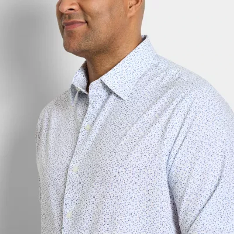 Van Heusen Mens Long Sleeve Regular Fit Stretch Fabric Wrinkle Free Big and Tall Button-Down Shirt