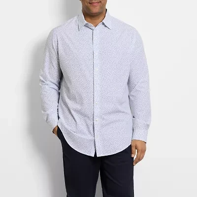 Van Heusen Mens Long Sleeve Regular Fit Stretch Fabric Wrinkle Free Big and Tall Button-Down Shirt