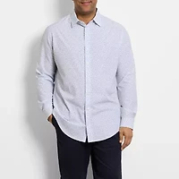 Van Heusen Mens Long Sleeve Regular Fit Stretch Fabric Wrinkle Free Big and Tall Button-Down Shirt