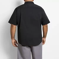Van Heusen Stain Shield Mens Short Sleeve Regular Fit Stretch Fabric Wrinkle Free Big and Tall Button-Down Shirt