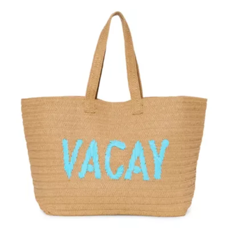 Mixit Straw Vacay Tote Bag