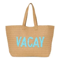 Mixit Straw Vacay Tote Bag