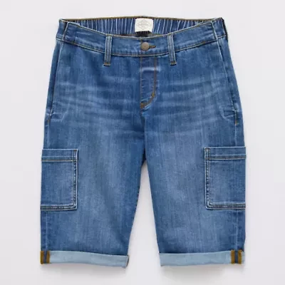 St. John's Bay Womens 11" Mid Rise Seated Wear Bermuda Short
