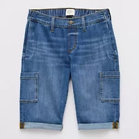 St. John's Bay Womens 11" Mid Rise Seated Wear Bermuda Short