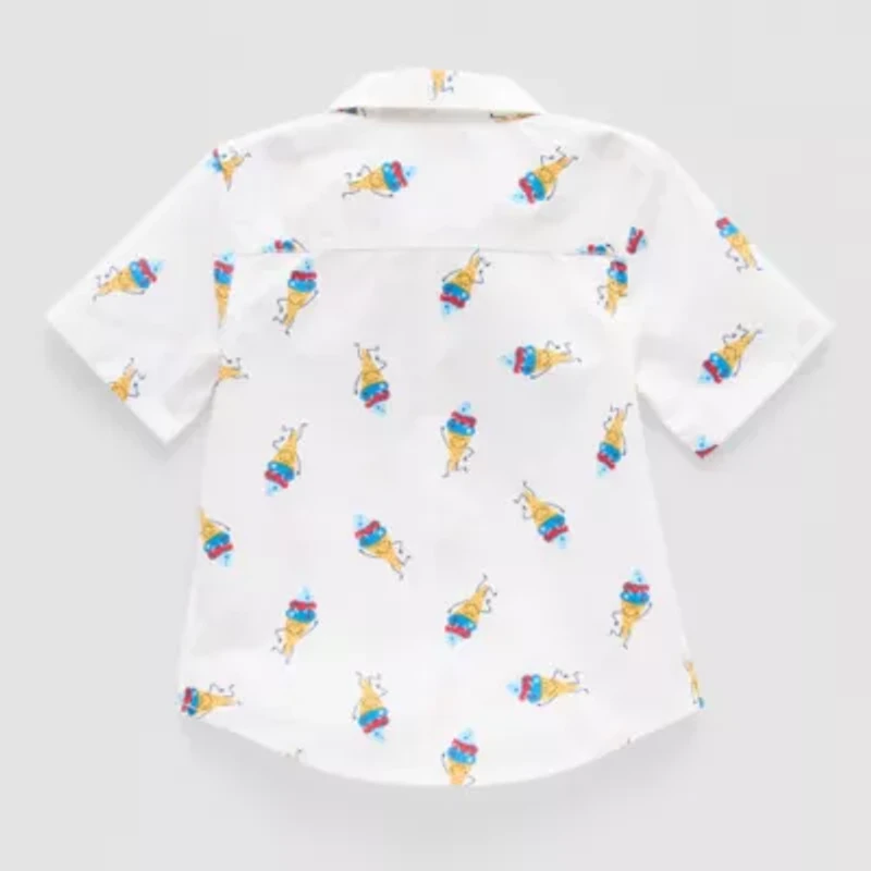 Okie Dokie Toddler & Little Boys Short Sleeve Regular Fit Button-Down Shirt