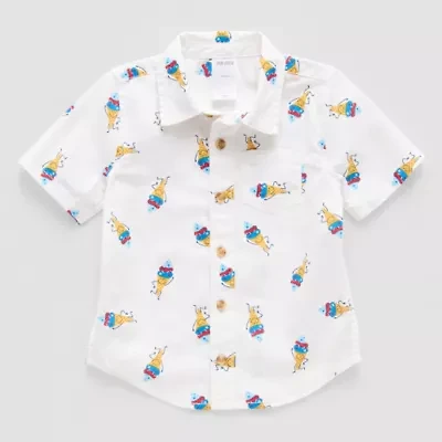 Okie Dokie Toddler & Little Boys Short Sleeve Regular Fit Button-Down Shirt