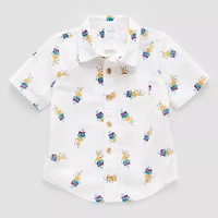 Okie Dokie Toddler & Little Boys Short Sleeve Regular Fit Button-Down Shirt