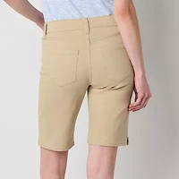 Liz Claiborne Sara Womens 11" Mid Rise Tall Bermuda Short
