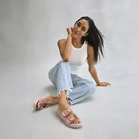 Mia Girl Womens Natesi Adjustable Strap Jelly Flat Sandals