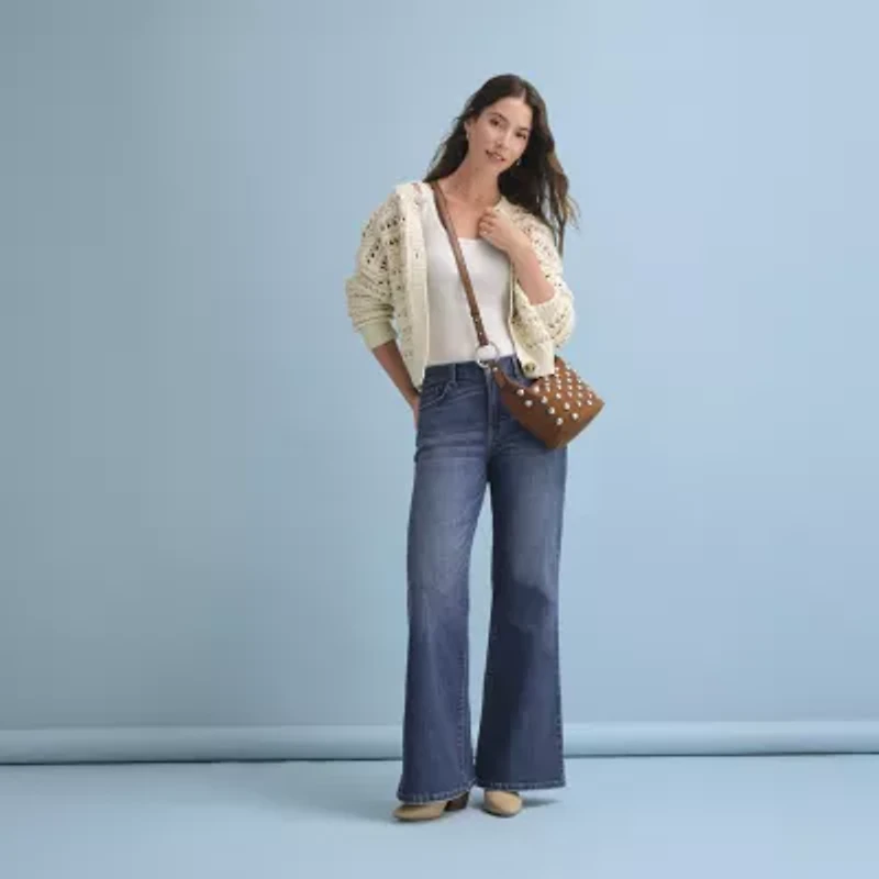 a.n.a Susan Genuine Suede Studded Crossbody Bag