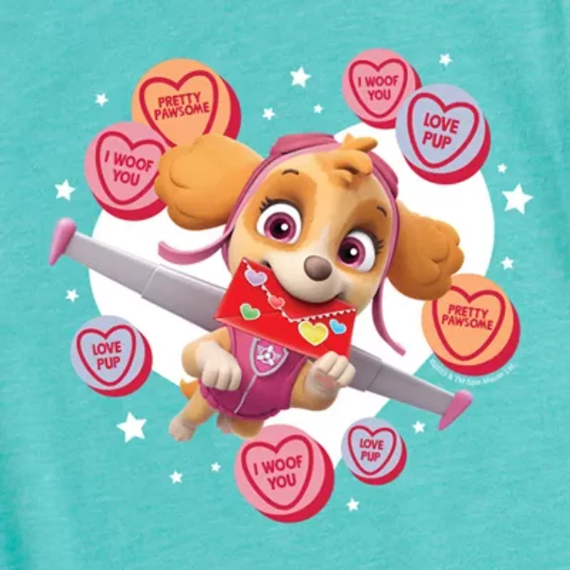 Big Kid Girls Round Neck Short Sleeve Regular Fit Paw Patrol Graphic T-Shirt