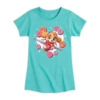 Big Kid Girls Round Neck Short Sleeve Regular Fit Paw Patrol Graphic T-Shirt
