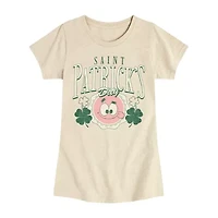 Big Kid Girls Round Neck Short Sleeve Regular Fit Spongebob Graphic T-Shirt