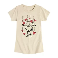Big Kid Girls Round Neck Short Sleeve Regular Fit Snoopy Graphic T-Shirt
