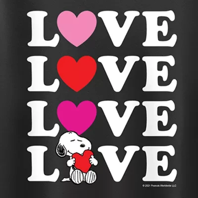 Big Kid Girls Round Neck Short Sleeve Regular Fit Snoopy Graphic T-Shirt