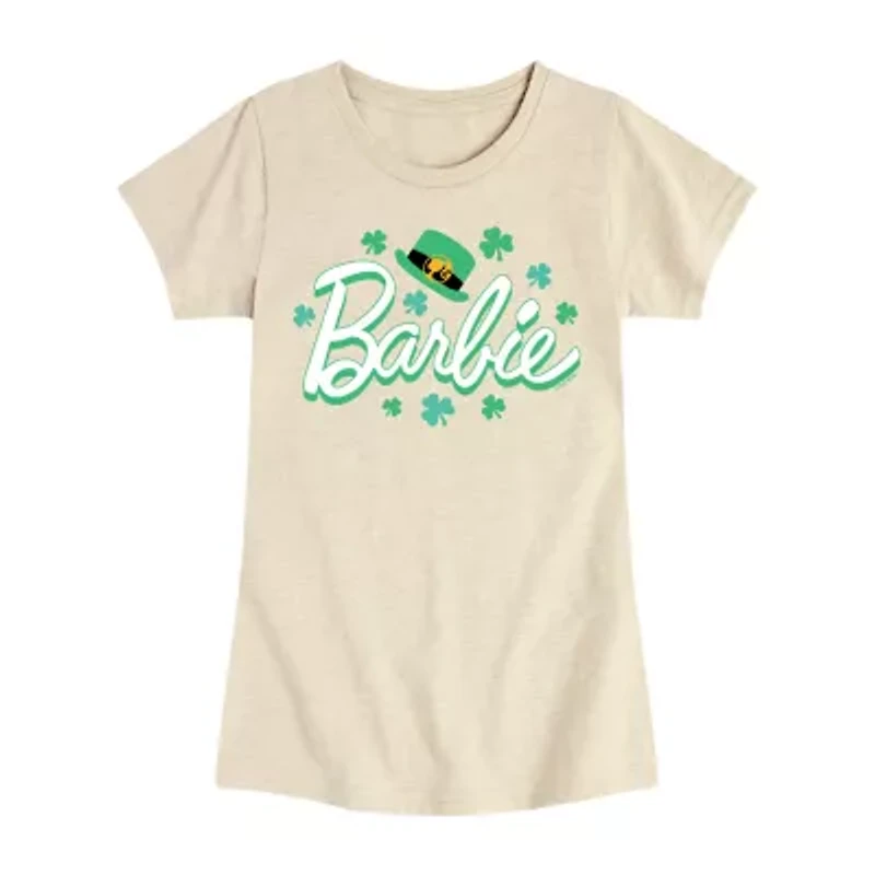 Big Kid Girls Round Neck Short Sleeve Regular Fit Barbie Graphic T-Shirt