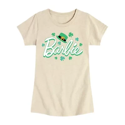 Big Kid Girls Round Neck Short Sleeve Regular Fit Barbie Graphic T-Shirt