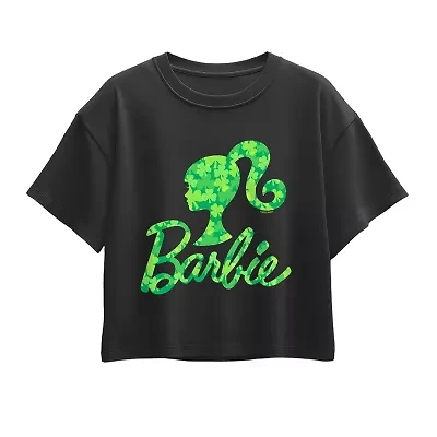 Big Kid Girls Round Neck Short Sleeve Regular Fit Barbie Graphic T-Shirt