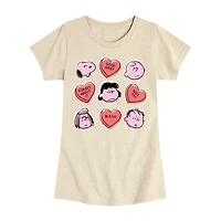 Big Kid Girls Round Neck Short Sleeve Regular Fit Peanuts Graphic T-Shirt