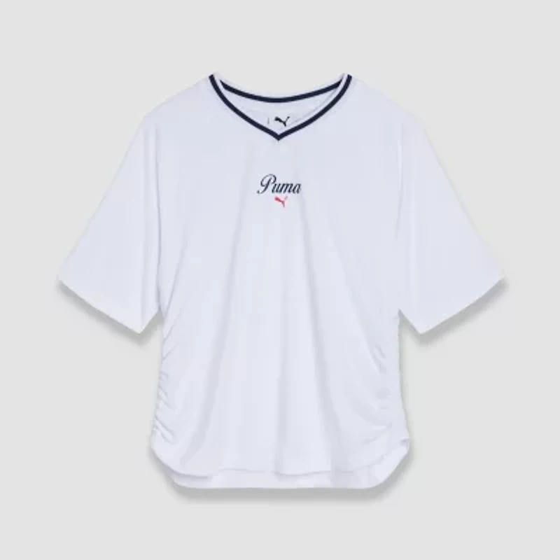 PUMA Big Kid Girls V Neck Short Sleeve Jersey