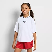 PUMA Big Kid Girls V Neck Short Sleeve Jersey