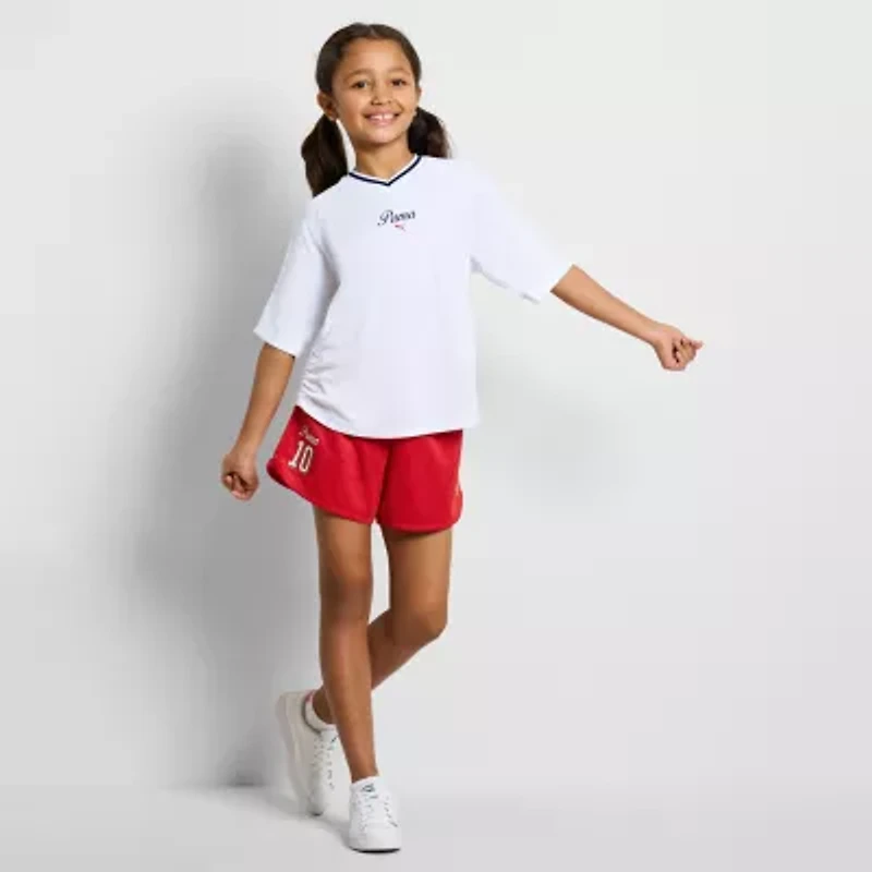 PUMA Big Kid Girls V Neck Short Sleeve Jersey