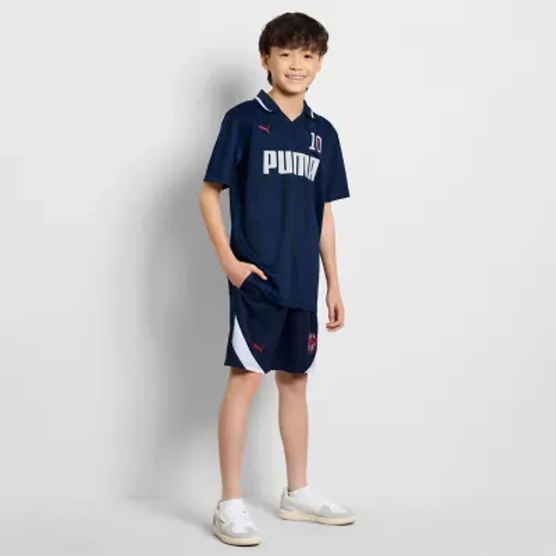PUMA Big Kid Boys Short Sleeve Regular Fit Polo Shirt