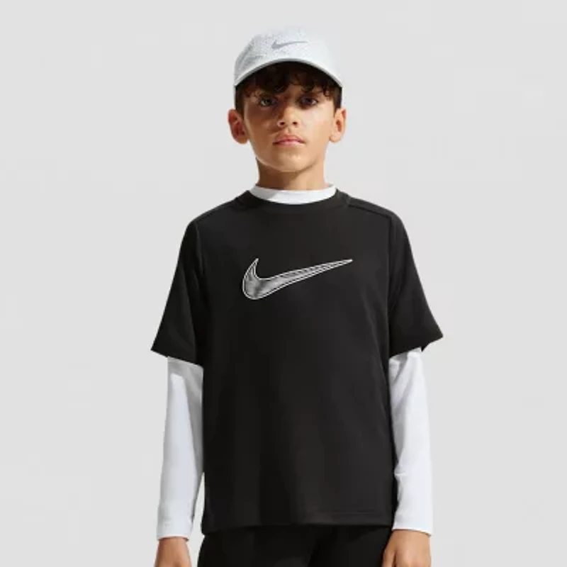 Nike Club Big Kid Unisex Crew Neck Short Sleeve Regular Fit Graphic T-Shirt