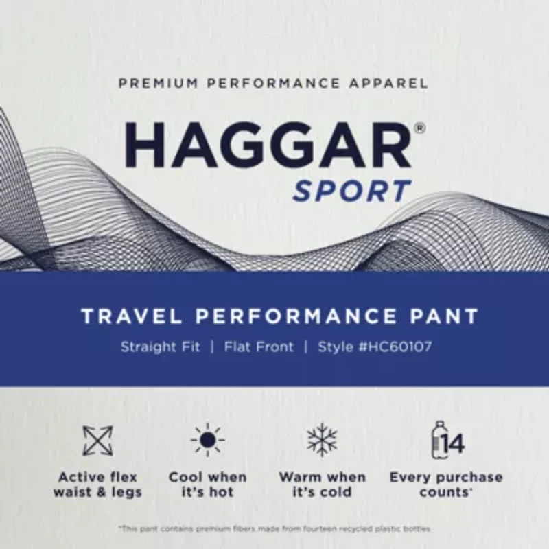 Haggar Sport Mens Athletic Fit Flat Front Pant