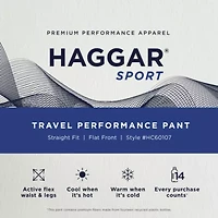 Haggar Sport Mens Athletic Fit Flat Front Pant