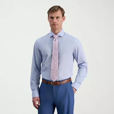 Haggar Mens Slim Fit Wrinkle Free Long Sleeve Dress Shirt