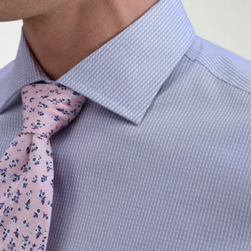 Haggar Mens Slim Fit Wrinkle Free Long Sleeve Dress Shirt