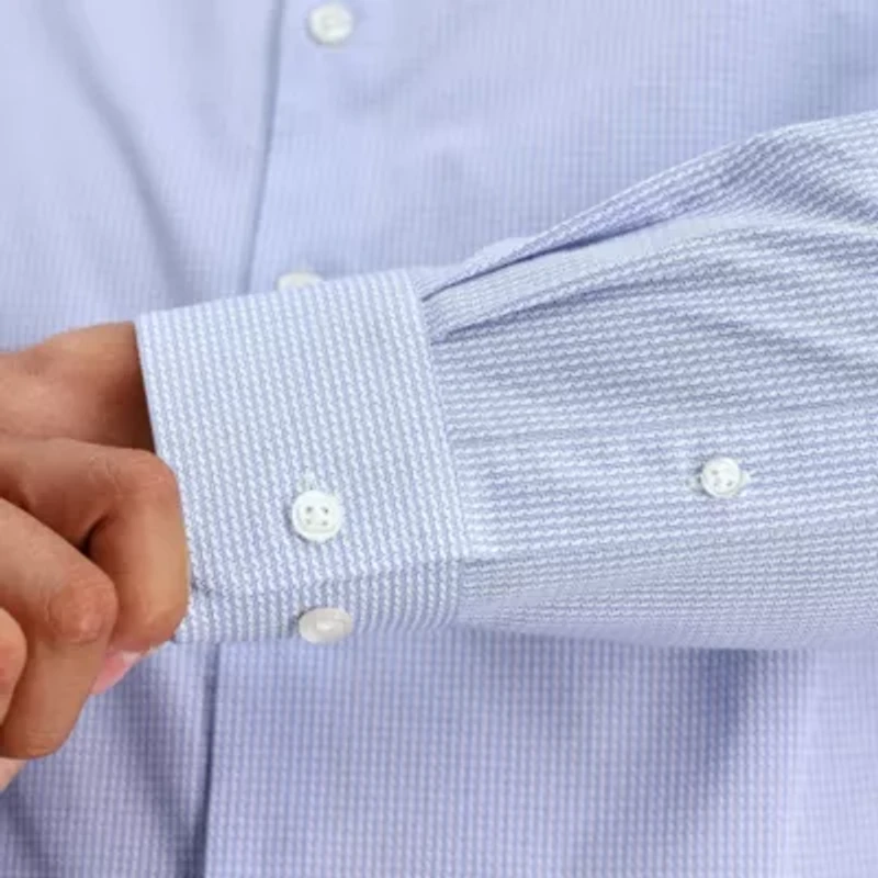 Haggar Mens Slim Fit Wrinkle Free Long Sleeve Dress Shirt