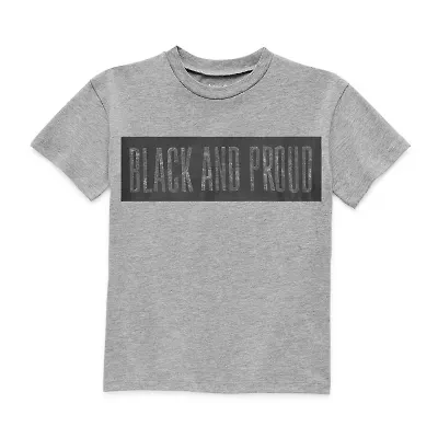 Hope & Wonder Black History Month And Proud Toddler Unisex Crew Neck Short Sleeve Regular Fit Graphic T-Shirt