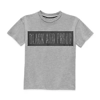 Hope & Wonder Black History Month And Proud Toddler Unisex Crew Neck Short Sleeve Regular Fit Graphic T-Shirt