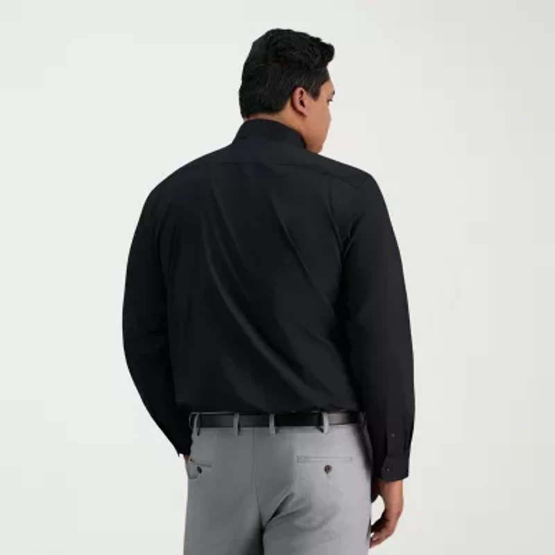 Haggar Big and Tall Mens Classic Fit Wrinkle Free Long Sleeve Dress Shirt