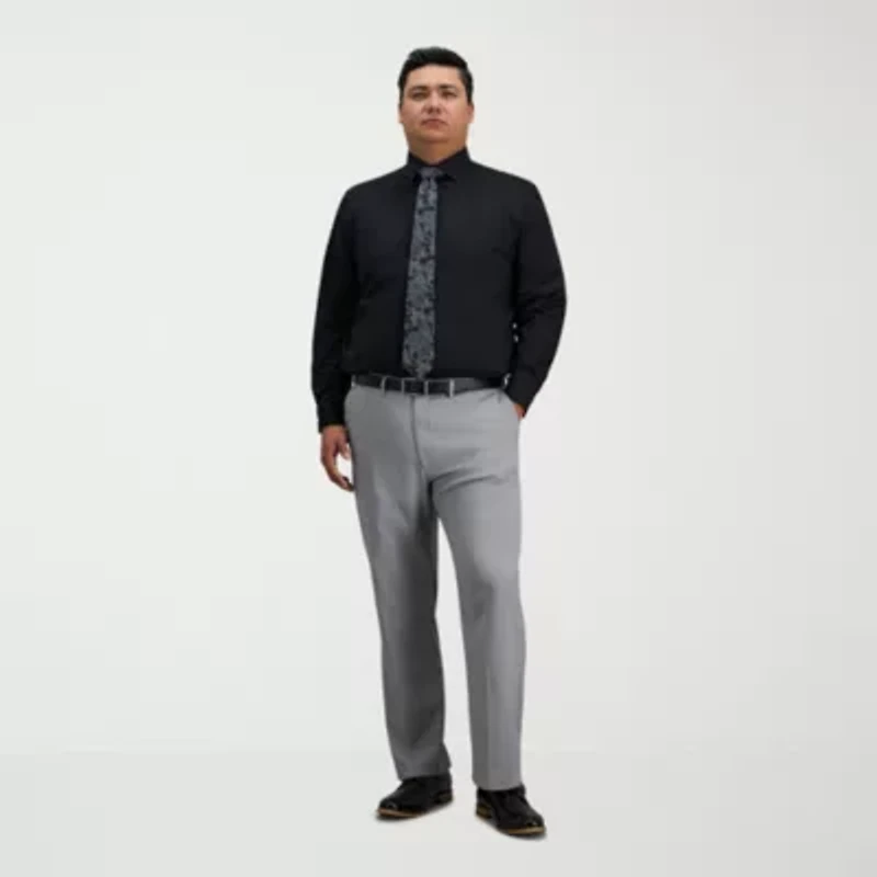 Haggar Big and Tall Mens Classic Fit Wrinkle Free Long Sleeve Dress Shirt