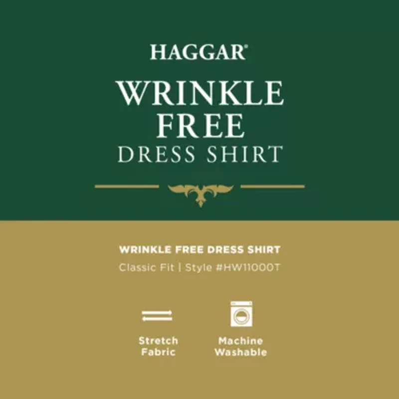 Haggar Big and Tall Mens Classic Fit Wrinkle Free Long Sleeve Dress Shirt