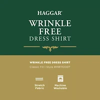 Haggar Big and Tall Mens Classic Fit Wrinkle Free Long Sleeve Dress Shirt