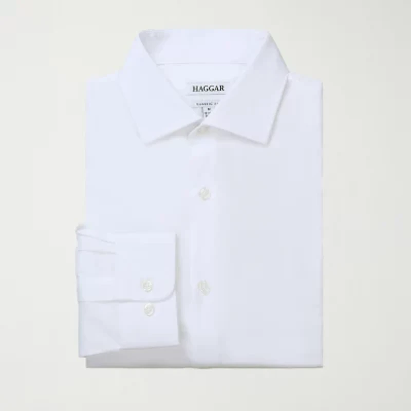 Haggar Big and Tall Mens Classic Fit Wrinkle Free Long Sleeve Dress Shirt