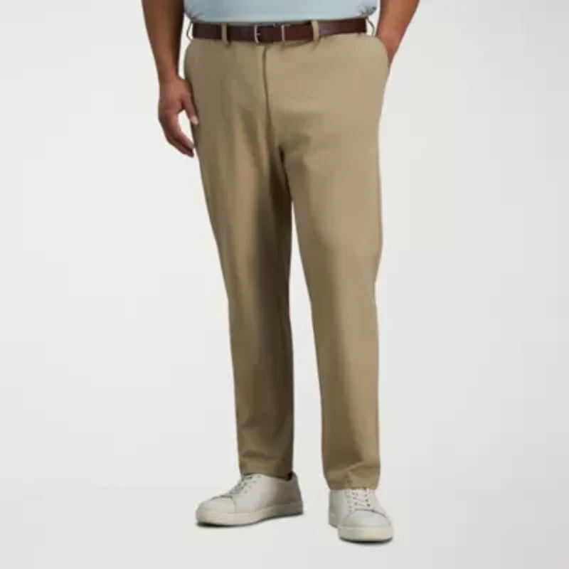 Haggar Sport Travel Performance Mens Straight Fit Big and Tall Flat Front Pant