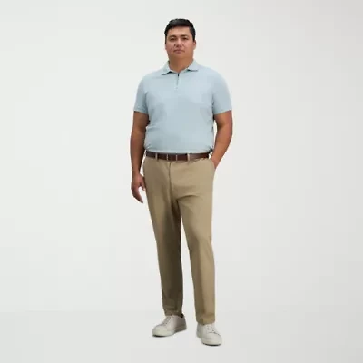 Haggar Sport Travel Performance Mens Straight Fit Big and Tall Flat Front Pant