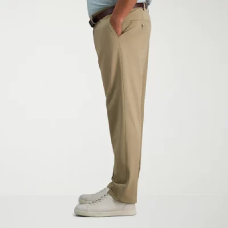 Haggar Sport Travel Performance Mens Straight Fit Big and Tall Flat Front Pant