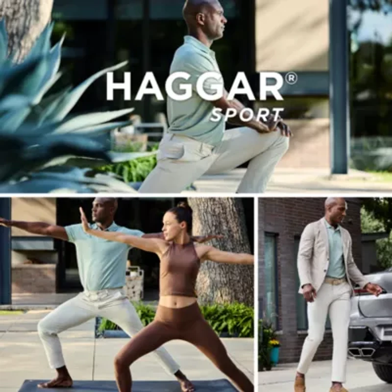 Haggar Sport Travel Performance Mens Straight Fit Big and Tall Flat Front Pant