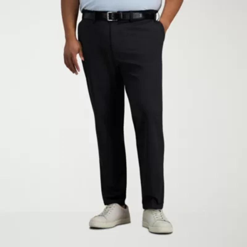 Haggar Travel Performance Mens Straight Fit Big and Tall Flat Front Pant