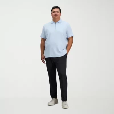 Haggar Travel Performance Mens Straight Fit Big and Tall Flat Front Pant