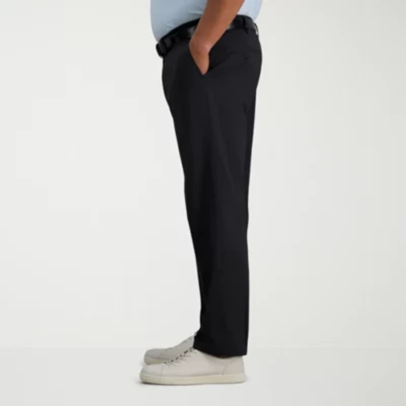 Haggar Travel Performance Mens Straight Fit Big and Tall Flat Front Pant