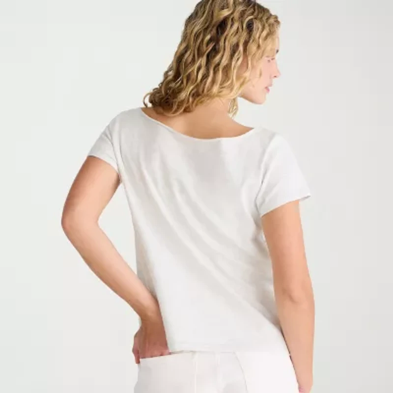 AEROPOSTALE Womens Juniors Scoop Neck Short Sleeve T-Shirt